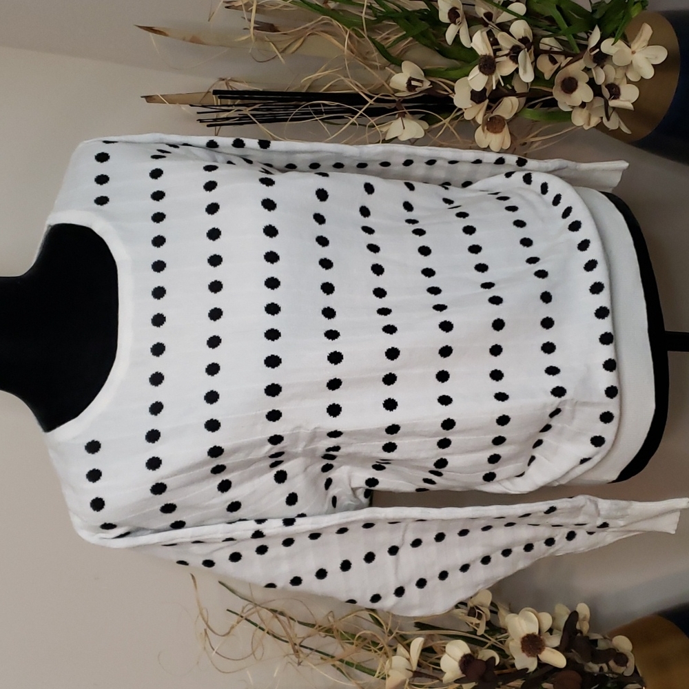 Womens Polka Dot white & black sweater